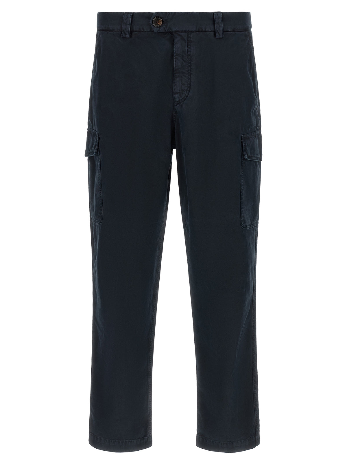 Blue Cotton Cargo Pants