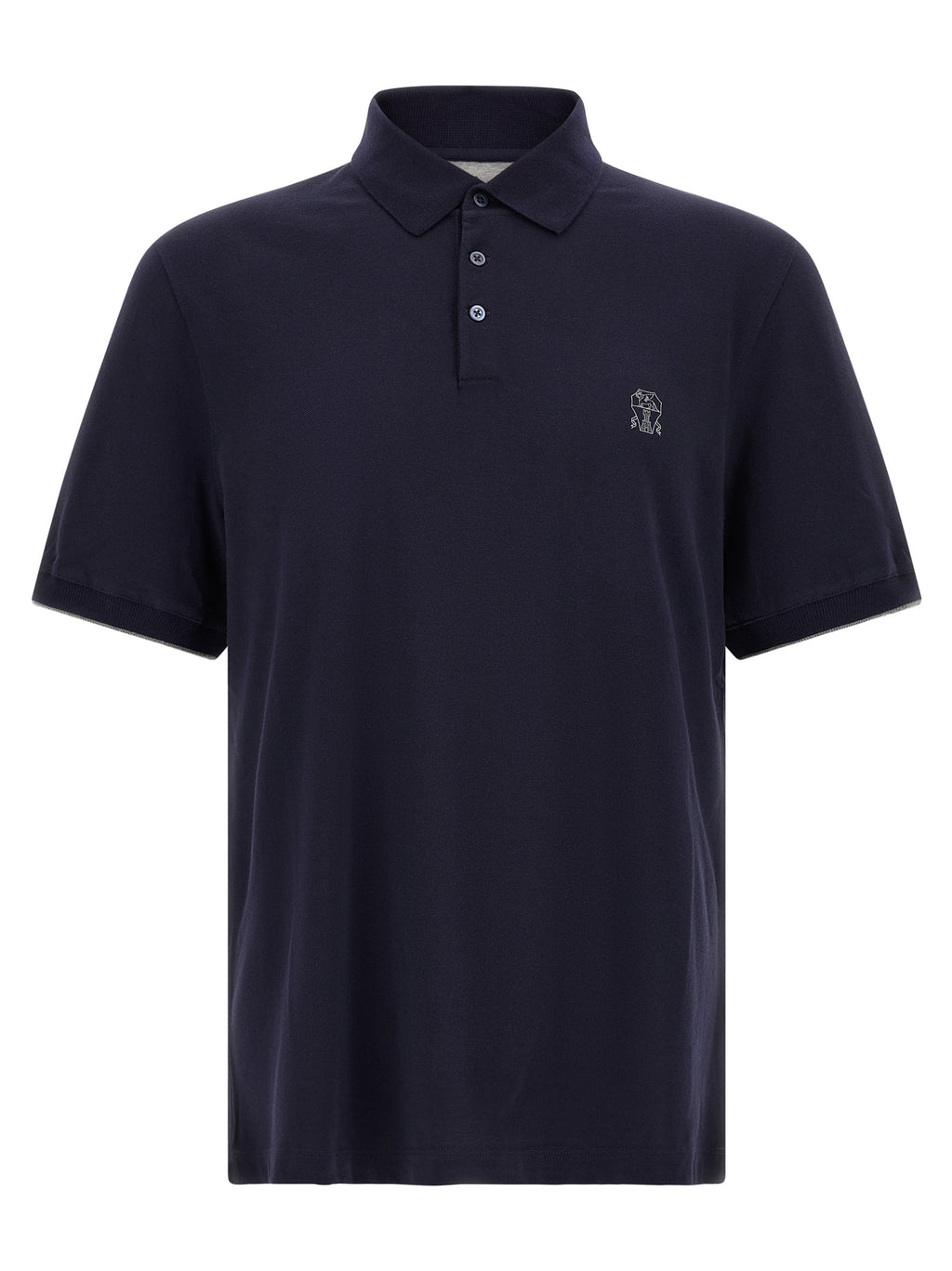 Blue Cotton Polo Shirt