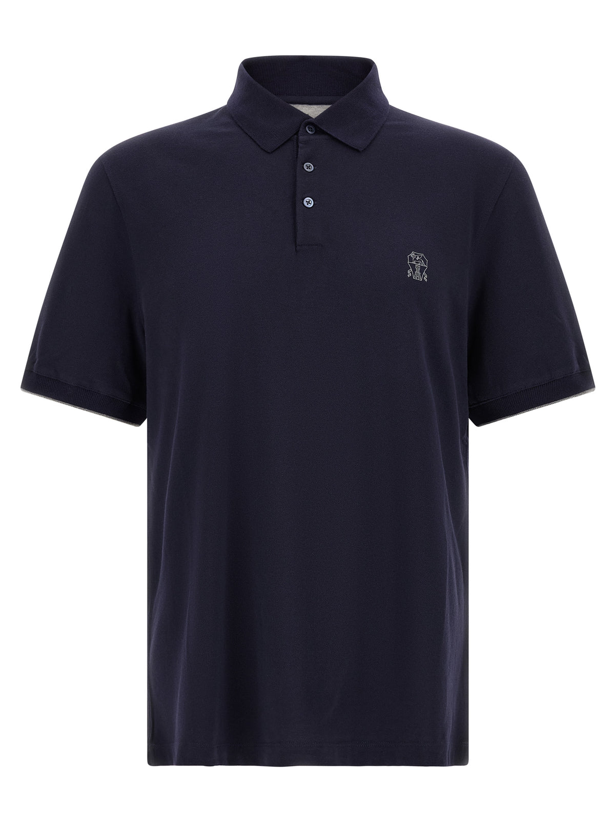 Blue Cotton Polo Shirt