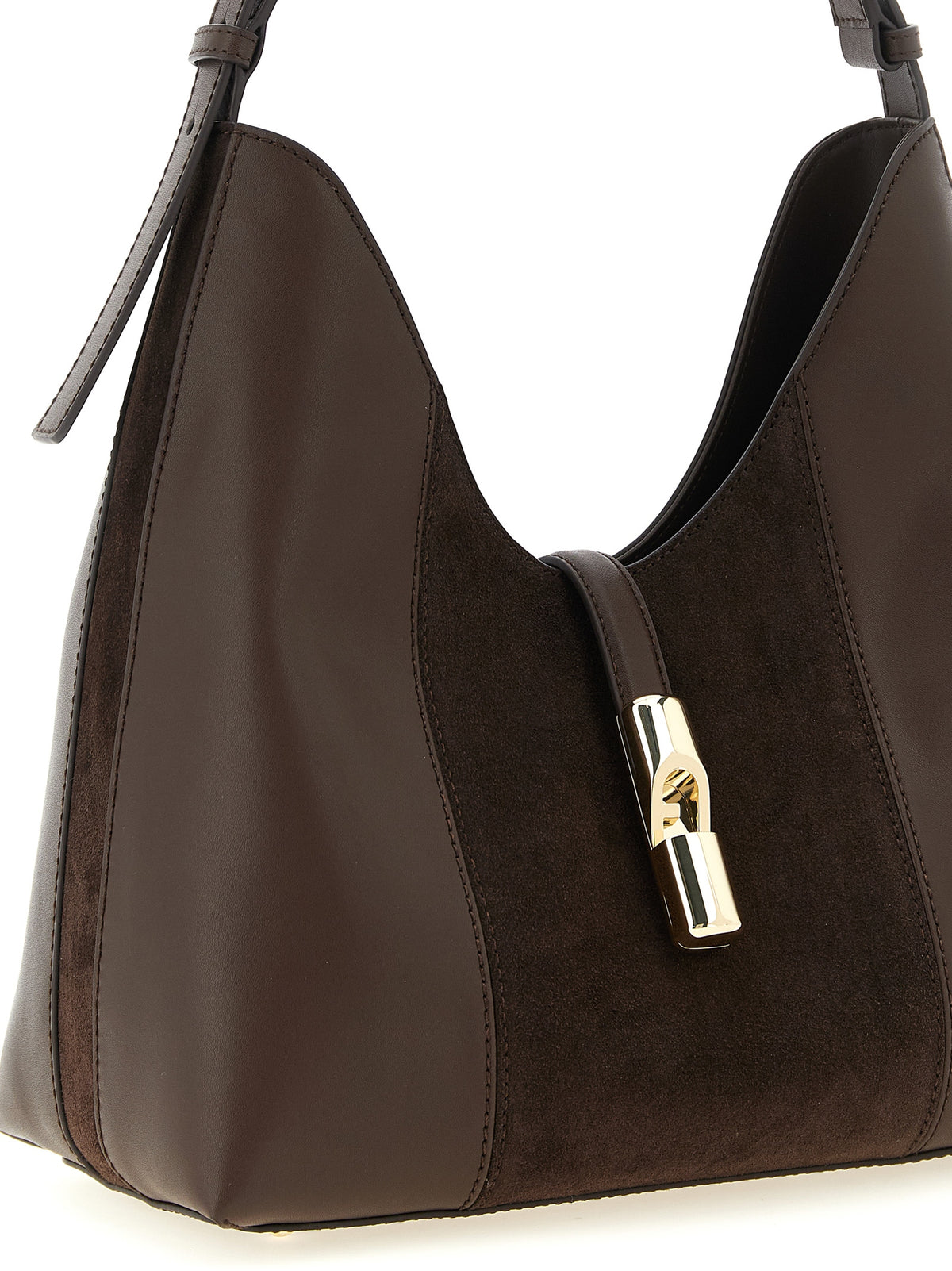 Brown Calfskin Shoulder Bag