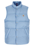 Blue Polyamide Sleeveless Jacket