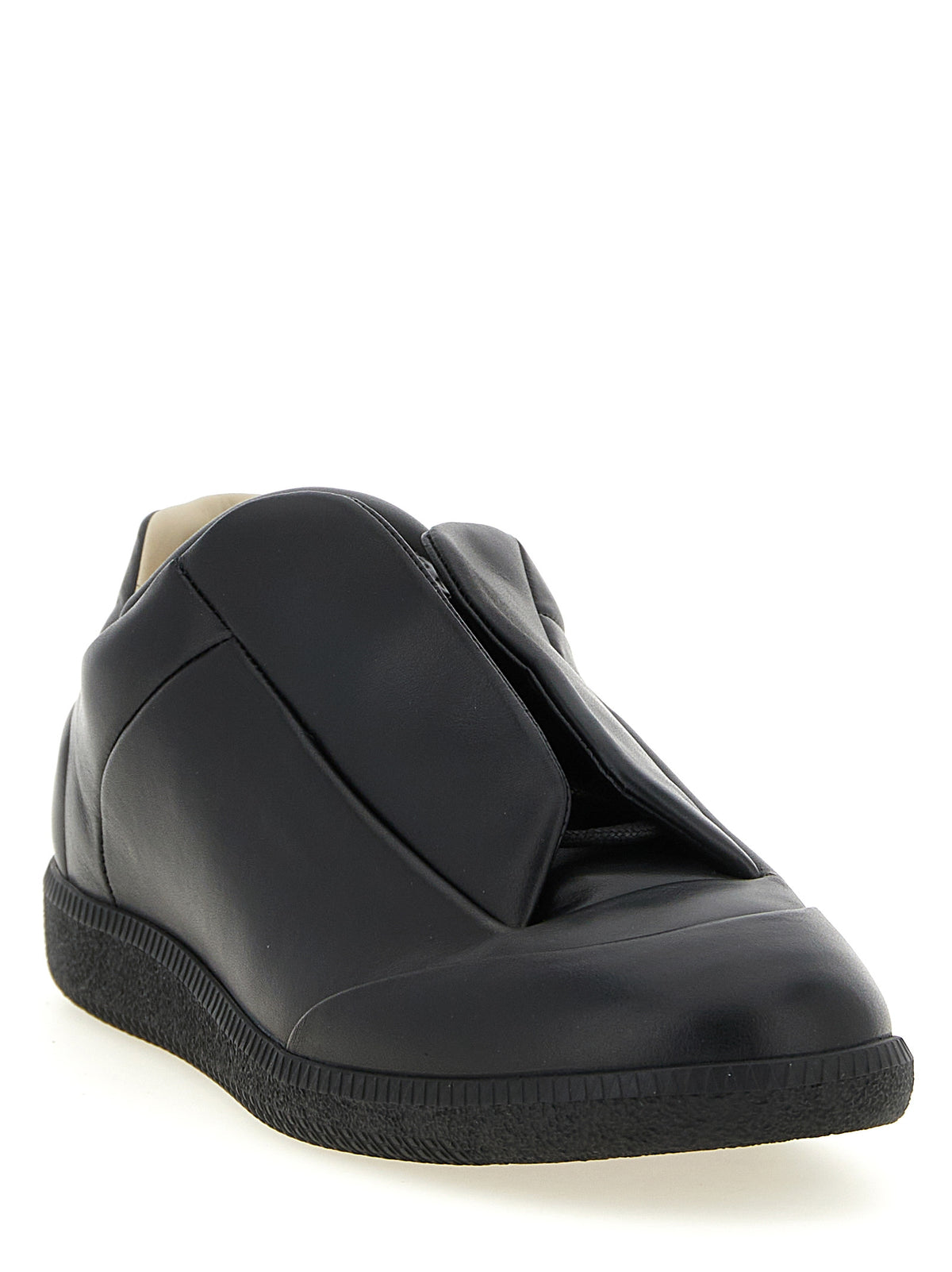 Black Calfskin Low Top Sneakers
