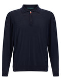 Blue Wool Polo Shirt