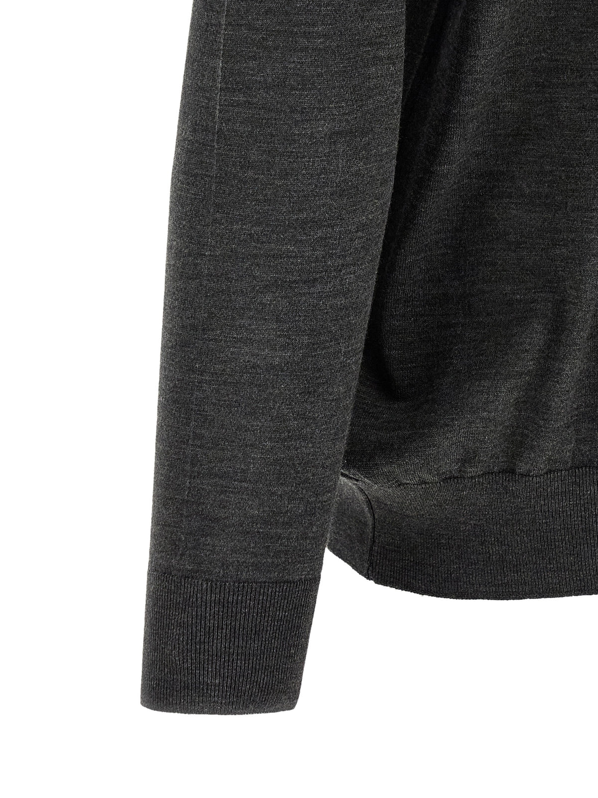 Gray Wool Polo Shirt