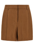 Brown Linen Bermuda Shorts