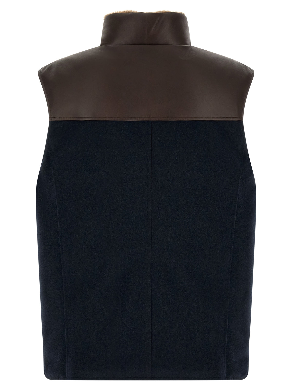 Blue Wool Sleeveless Jacket