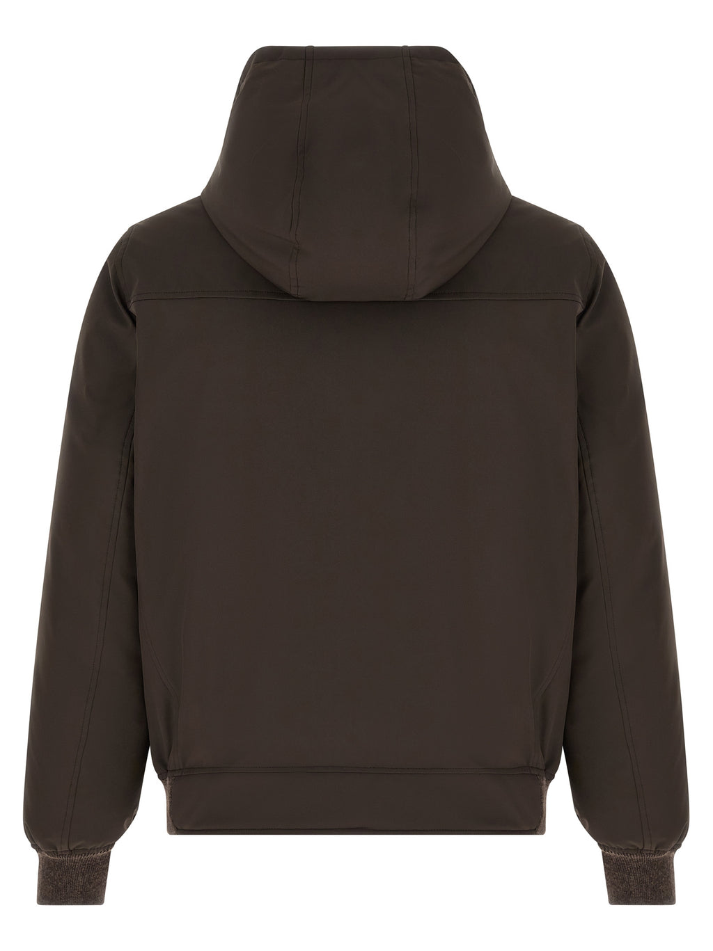 Brown Polyamide Full-Length Jacket