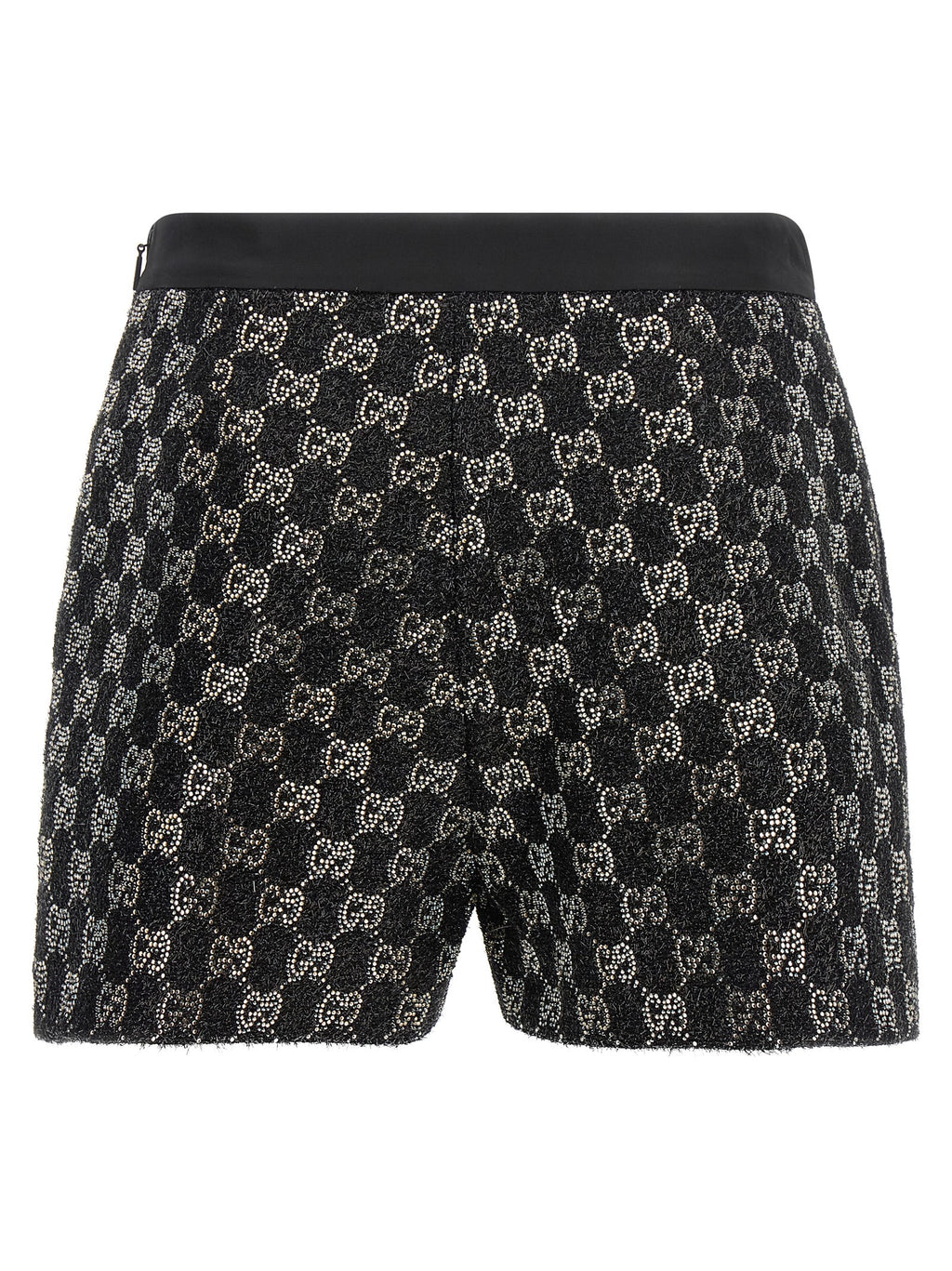 Black Viscose Bermuda Shorts