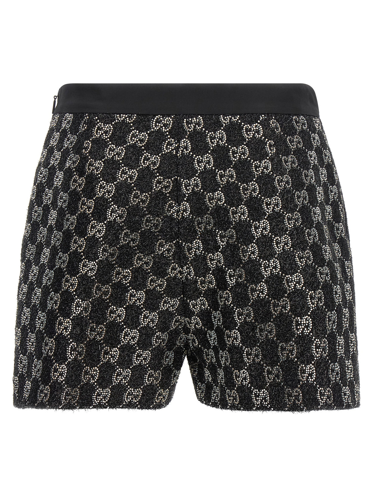 Black Viscose Bermuda Shorts