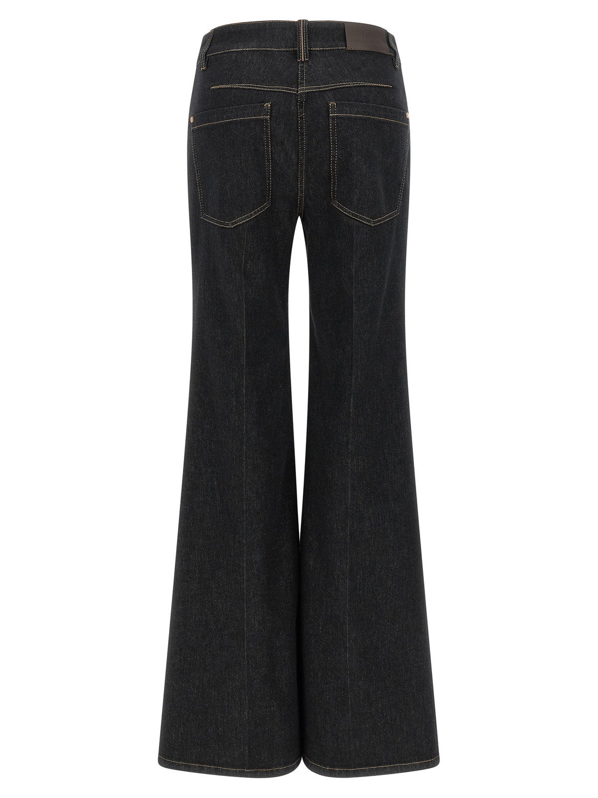 Blue Cotton Flared Jeans