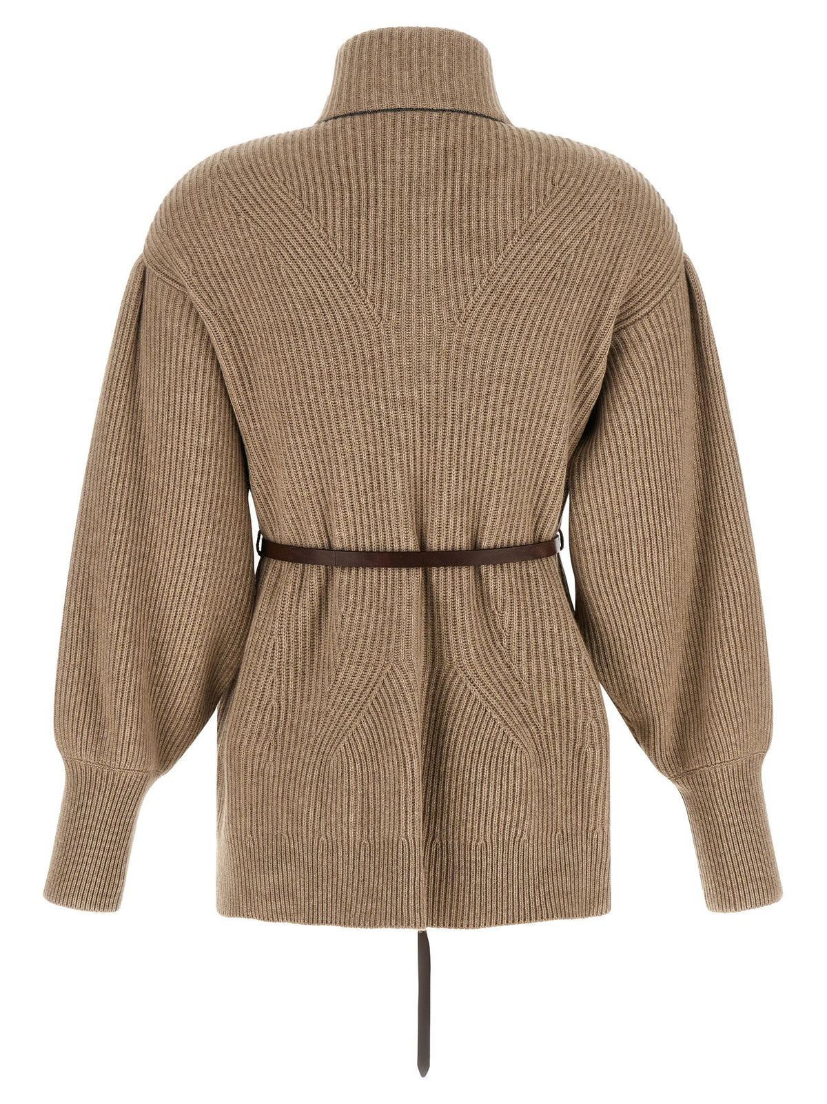 Beige Virgin Wool Cardigan