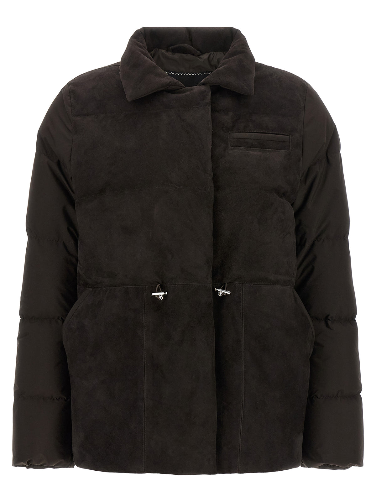 Brown Polyamide Full-Length Jacket