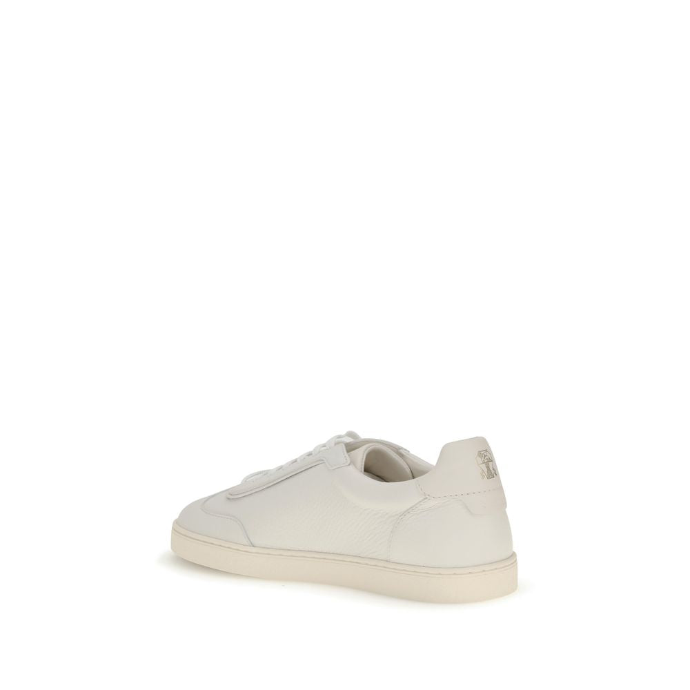 White Calf Leather Bos Taurus Low Top Sneakers