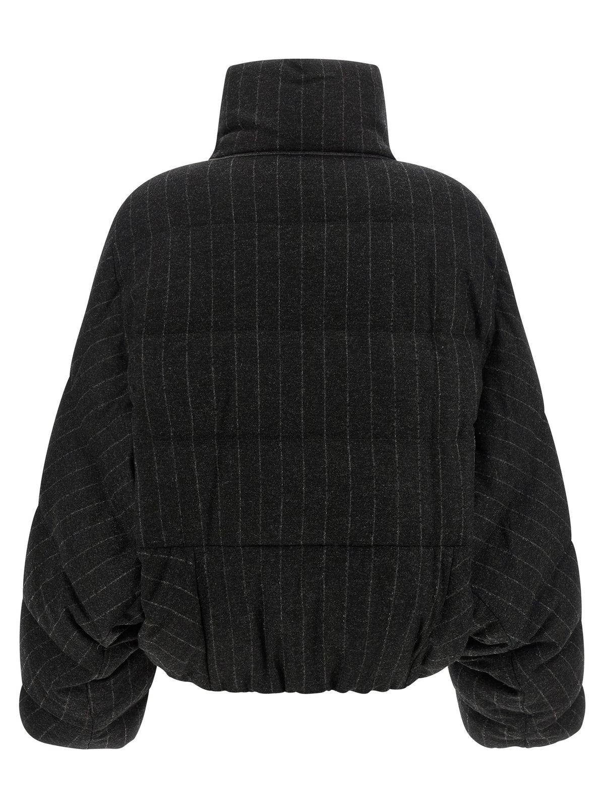 Gray Virgin Wool Full-Length Jacket