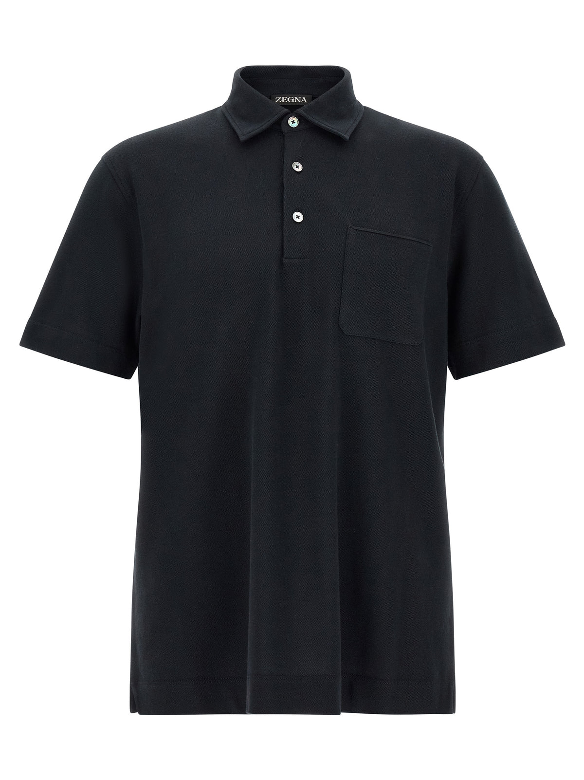 Blue Cotton Polo Shirt
