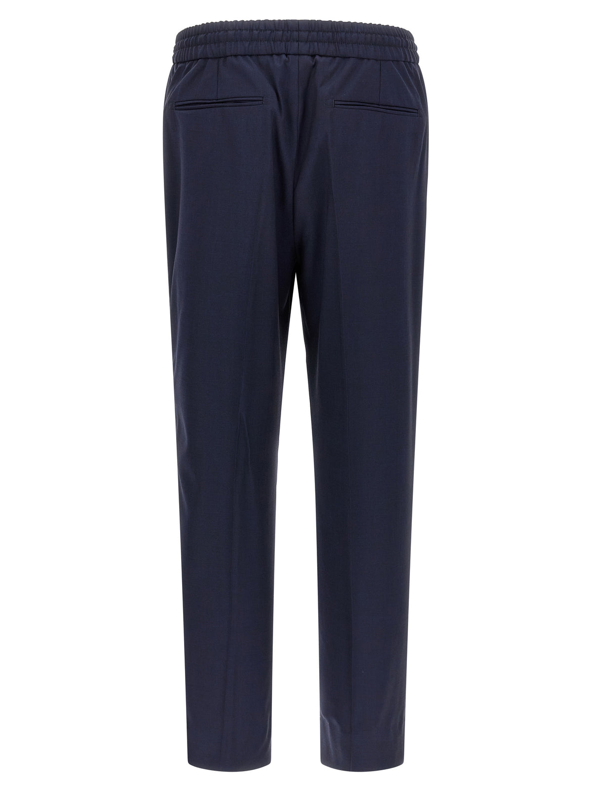 Blue Wool Casual Pants