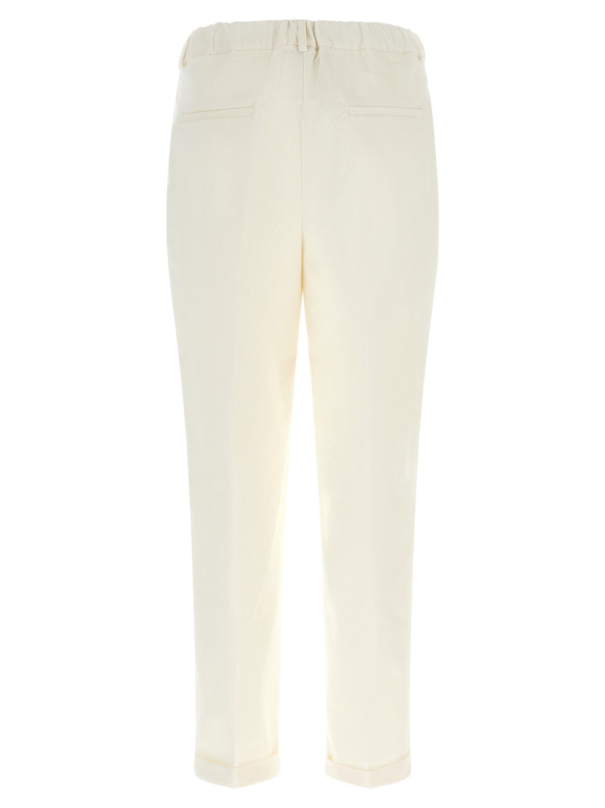 White Cotton Casual Pants
