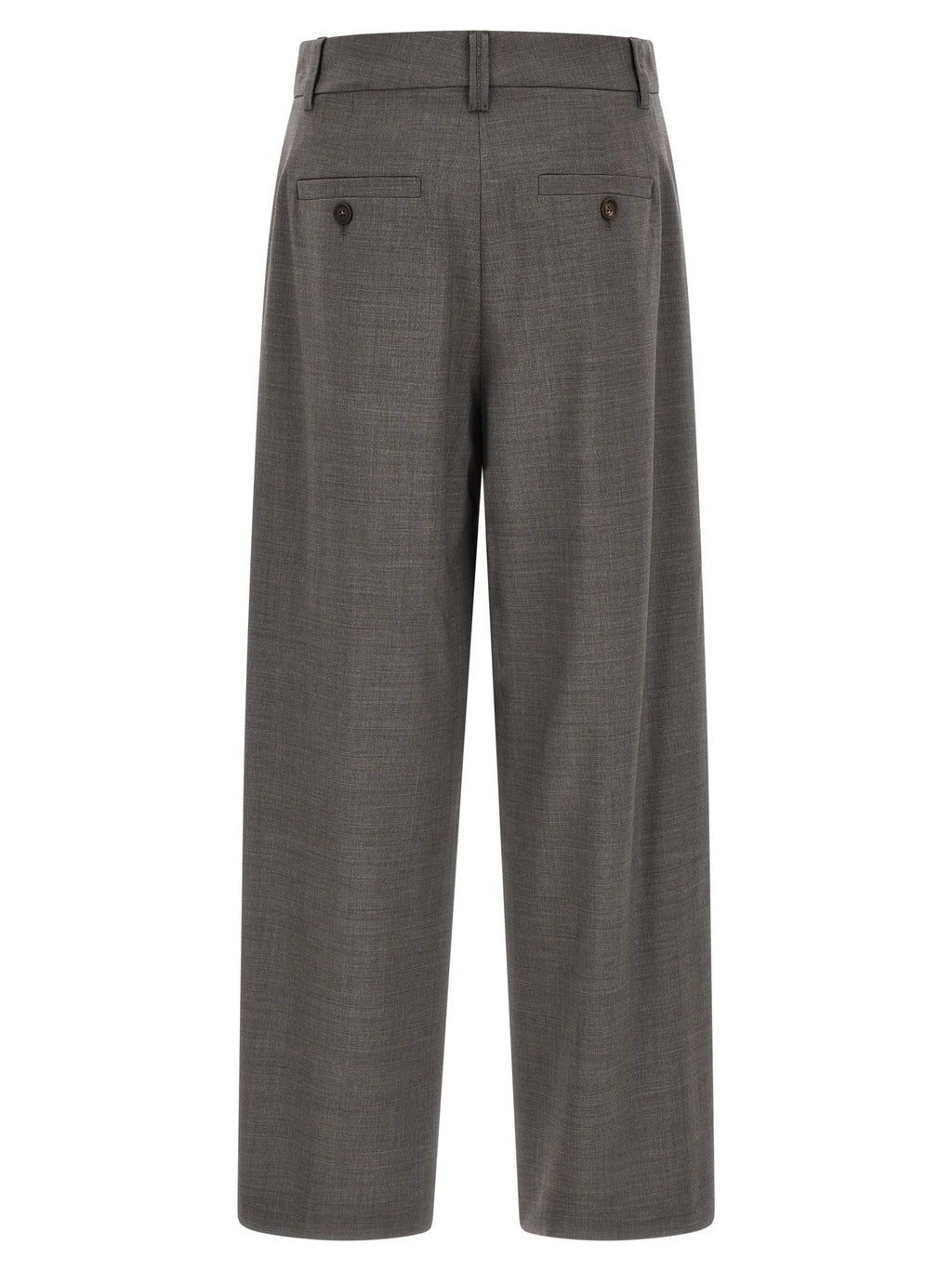 Gray Virgin Wool Cropped Pants