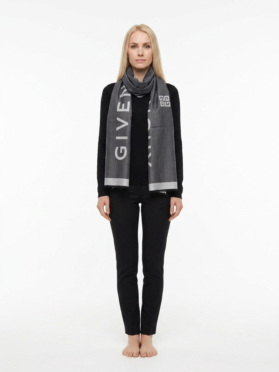 Gray Silk Scarf
