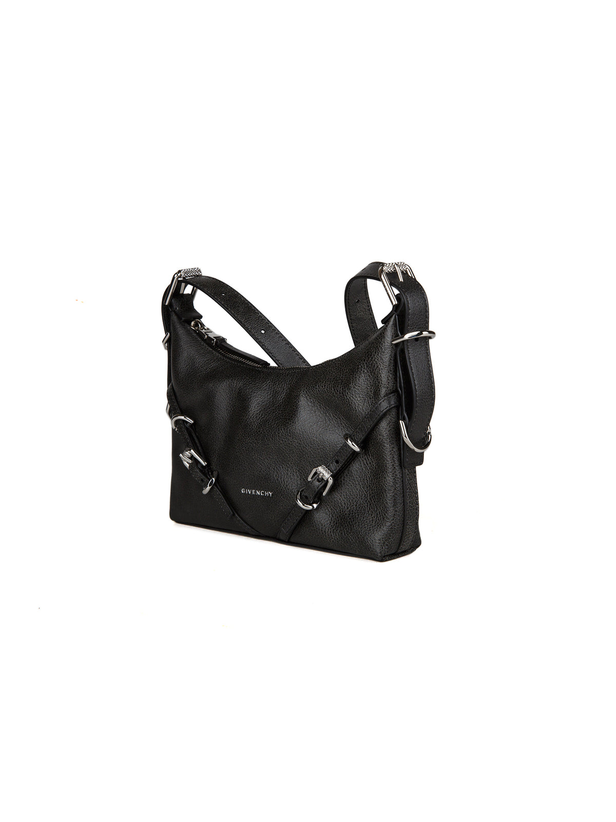 Gray Calfskin Shoulder Bag