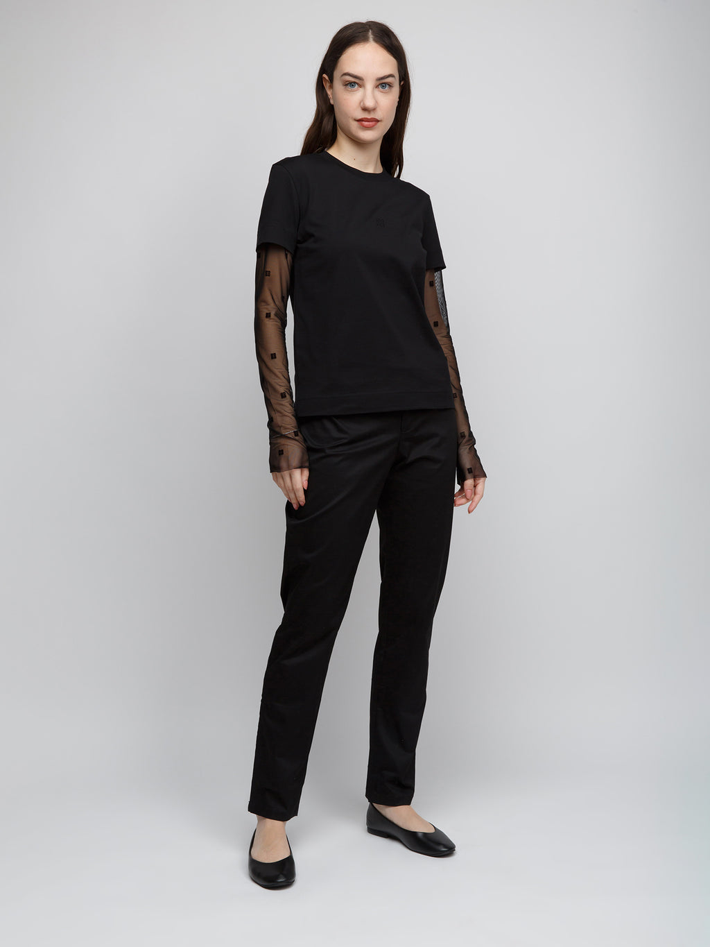 Black Cotton Long Sleeve T-Shirt