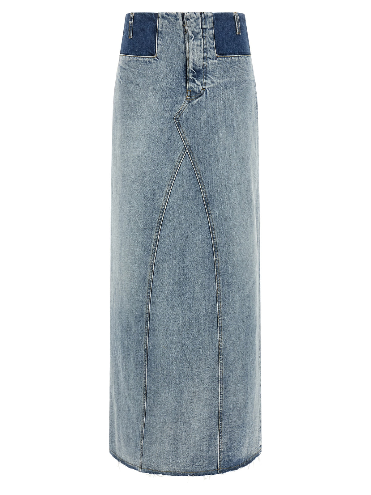 Blue Cotton Mini Skirt