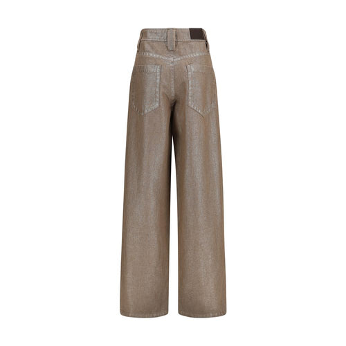 Beige Cotton Jeans Denim