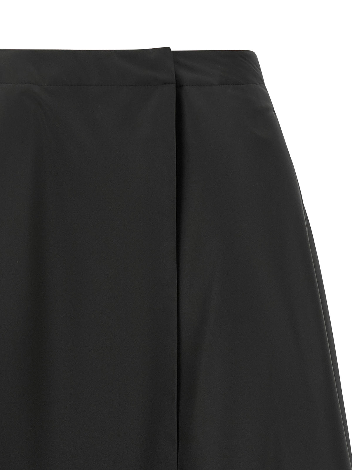 Black Polyester Midi Skirt