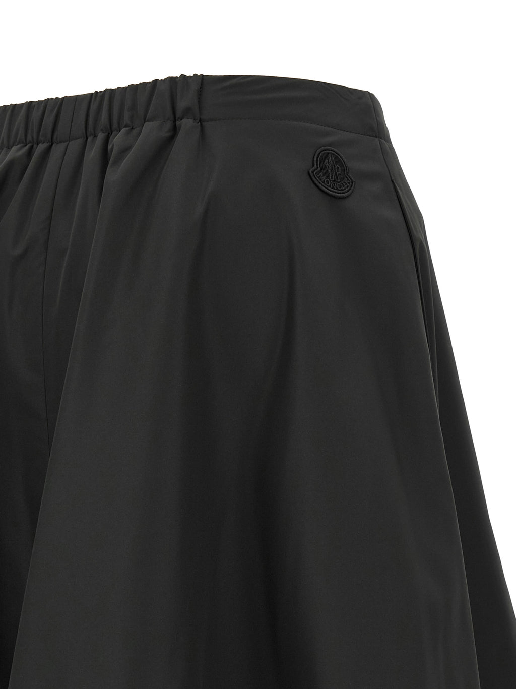 Black Polyester Midi Skirt