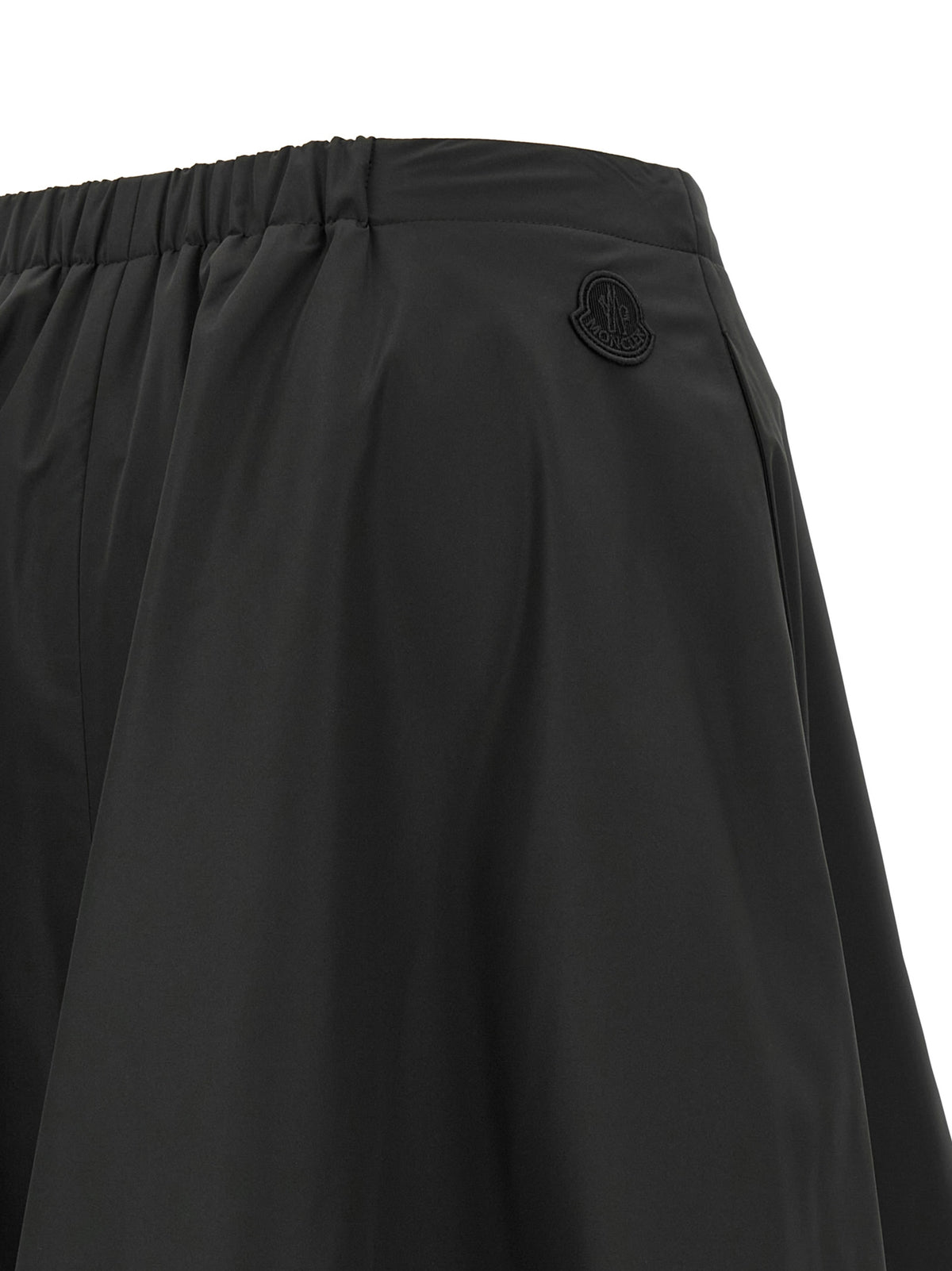 Black Polyester Midi Skirt