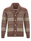 Brown Alpaca Leather Cardigan