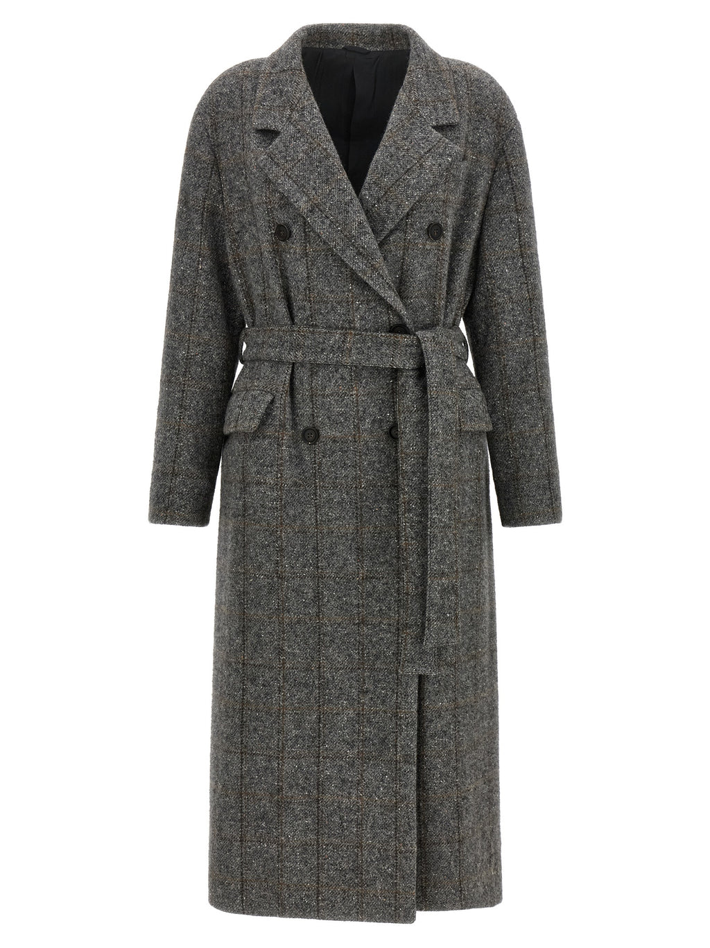 Gray Alpaca Leather Coat
