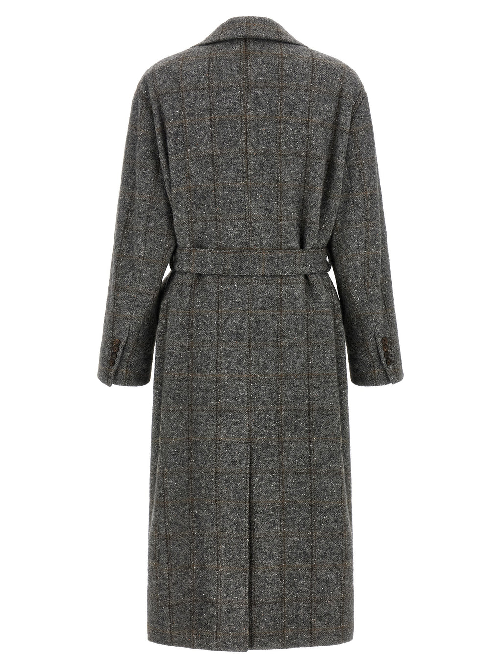 Gray Alpaca Leather Coat