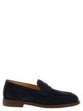 Blue Calfskin Slip-On Loafers