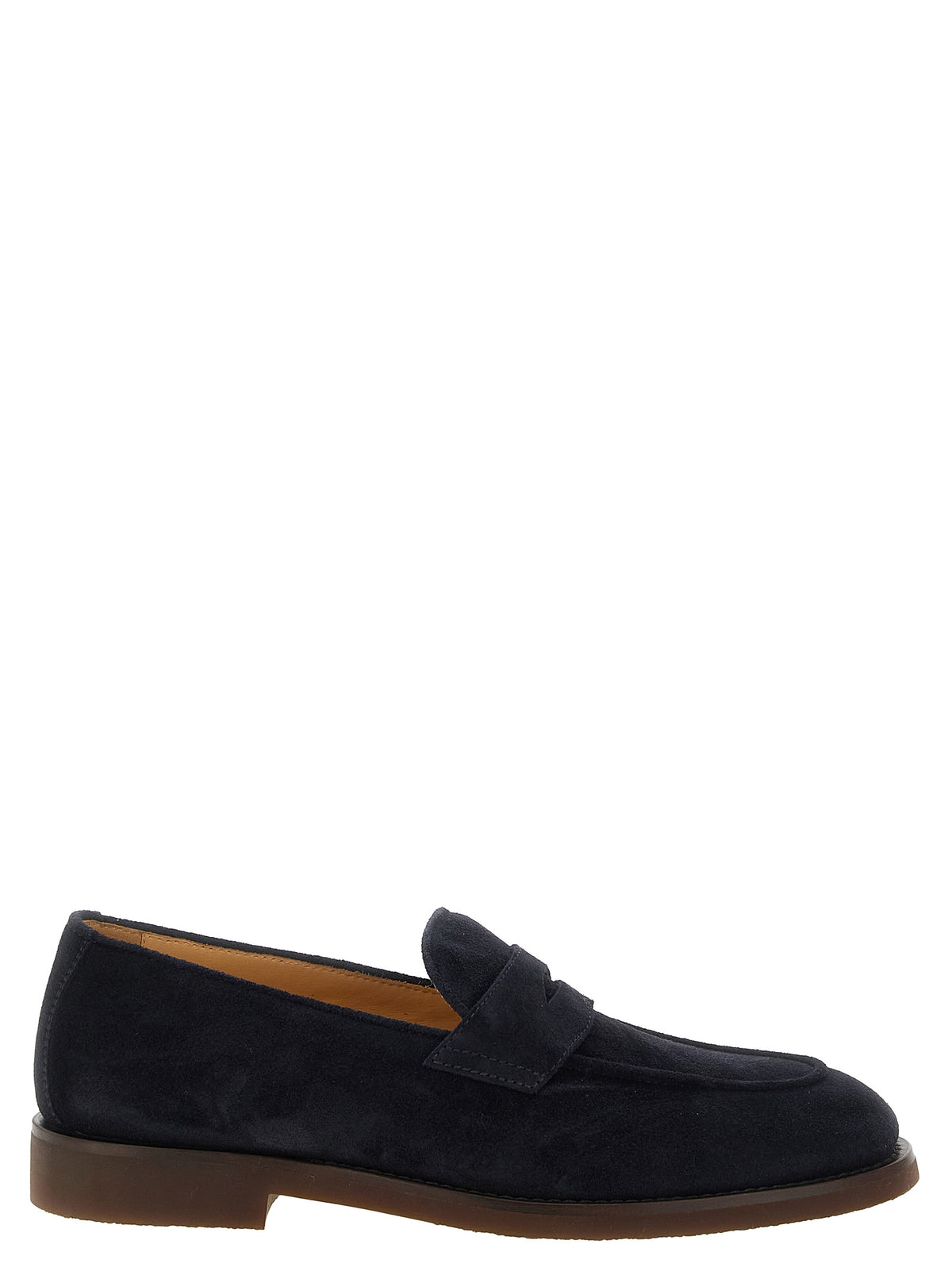 Blue Calfskin Slip-On Loafers