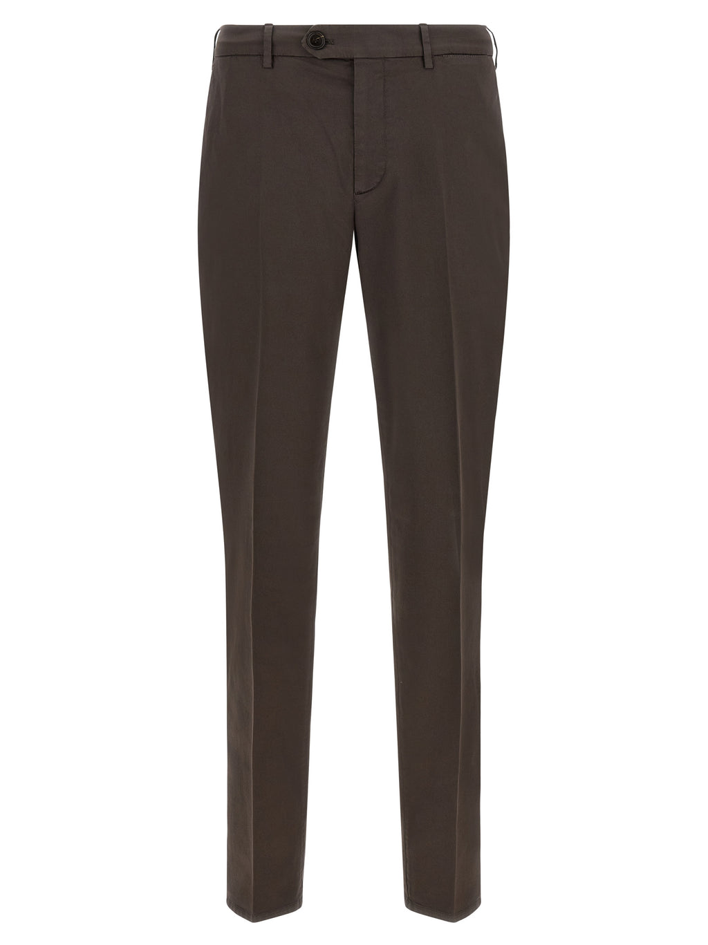 Brown Cotton Casual Pants