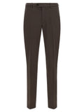 Brown Cotton Casual Pants