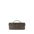 Brown Suede Leather Handbag
