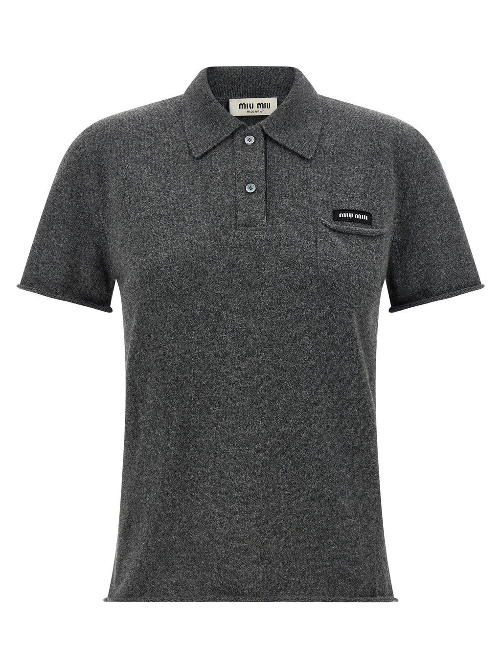 Gray Cashmere Polo Shirt