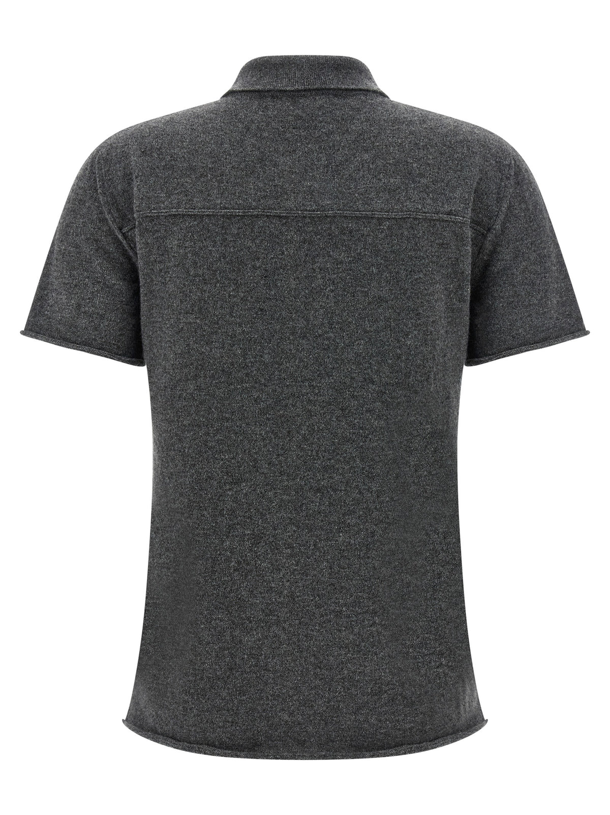 Gray Cashmere Polo Shirt