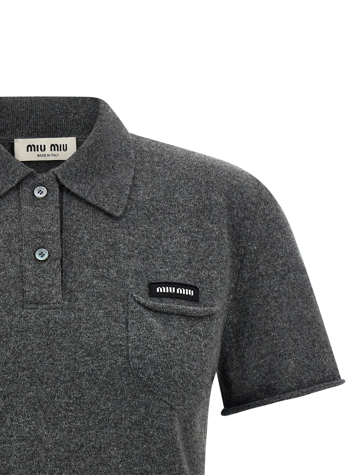 Gray Cashmere Polo Shirt