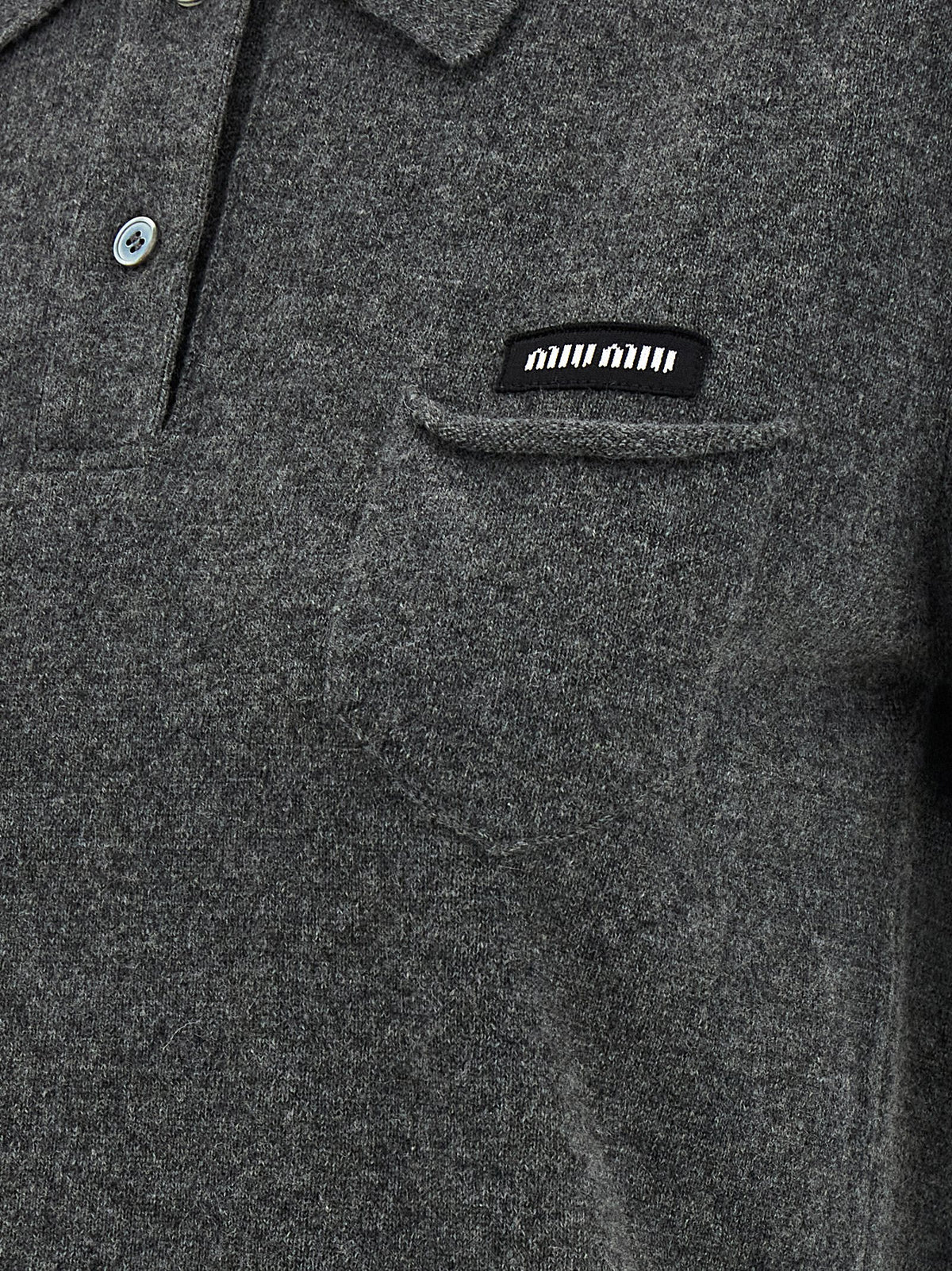 Gray Cashmere Polo Shirt
