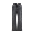 Gray Cotton Straight-Leg Jeans