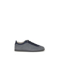 Gray Calf Leather Bos Taurus Low Top Sneakers
