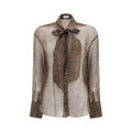 Brown Silk Pattern Shirt