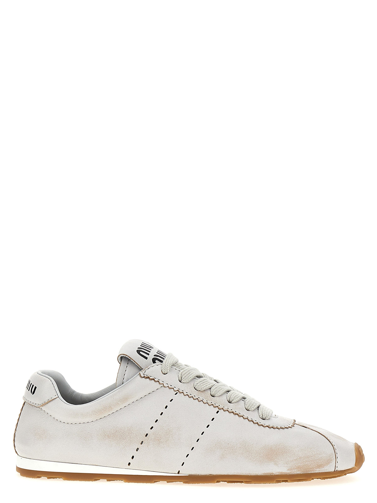 White Calfskin Low Top Sneakers