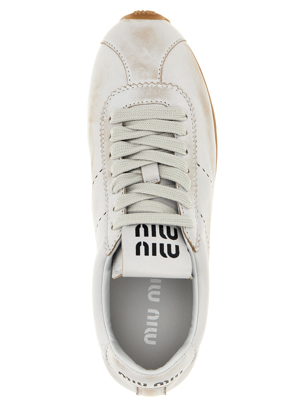 White Calfskin Low Top Sneakers