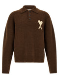 Brown Alpaca Leather Polo Shirt