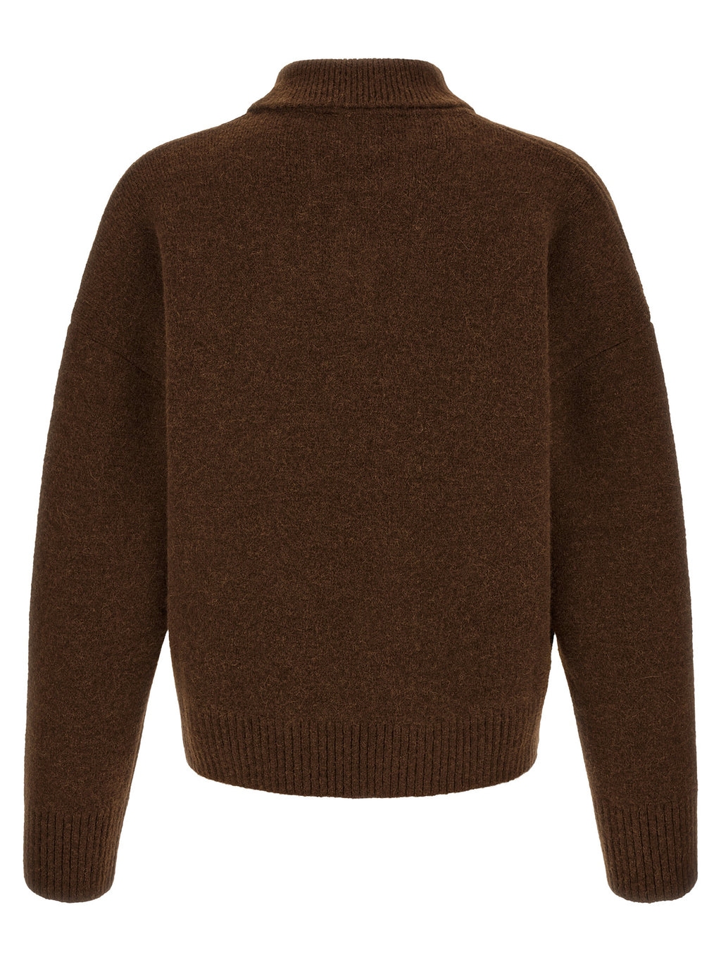 Brown Alpaca Leather Polo Shirt