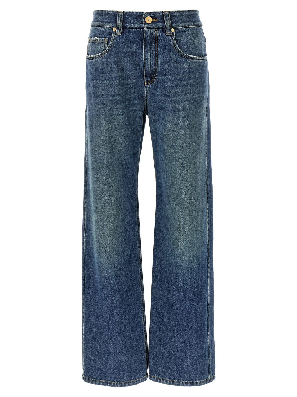 Blue Cotton Relaxed Fit Jeans